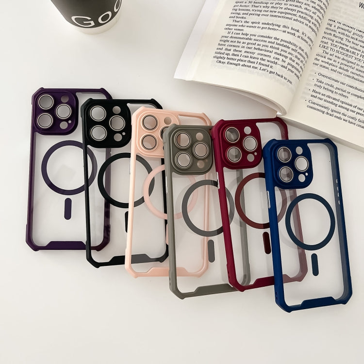 For iPhone 14 Pro Max Colorful Two-Color Lens Film MagSafe Magnetic Horn Acrylic+TPU Case(Black) - iPhone 14 Pro Max Cases by buy2fix | Online Shopping UK | buy2fix