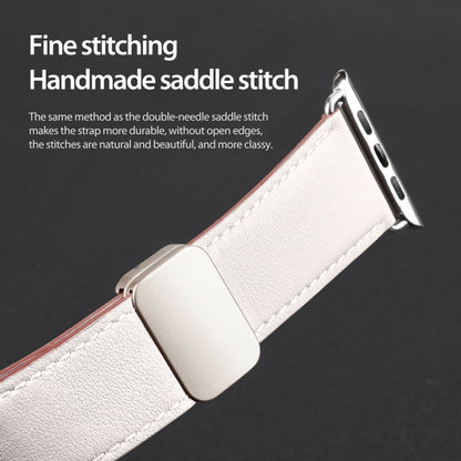 For Apple Watch Series 7 41mm DUX DUCIS YA Series Magnetic Buckle Genuine Leather Watch Band(White) - Watch Bands by DUX DUCIS | Online Shopping UK | buy2fix