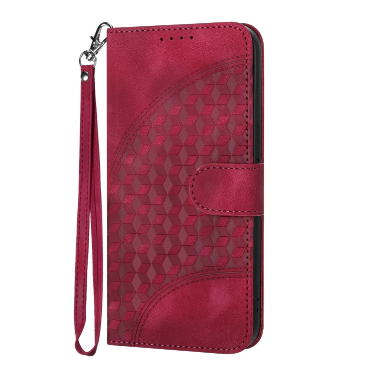 For Xiaomi Civi 2/13 Lite YX0060 Elephant Head Embossed Phone Leather Case with Lanyard(Rose Red) - 13 Lite Cases by buy2fix | Online Shopping UK | buy2fix