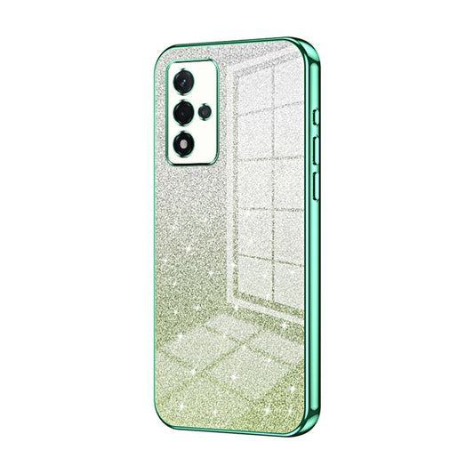 For OPPO A93s 5G Gradient Glitter Powder Electroplated Phone Case(Green) - OPPO Cases by buy2fix | Online Shopping UK | buy2fix