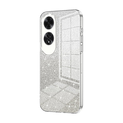 For OPPO A60 Gradient Glitter Powder Electroplated Phone Case(Transparent) - OPPO Cases by buy2fix | Online Shopping UK | buy2fix