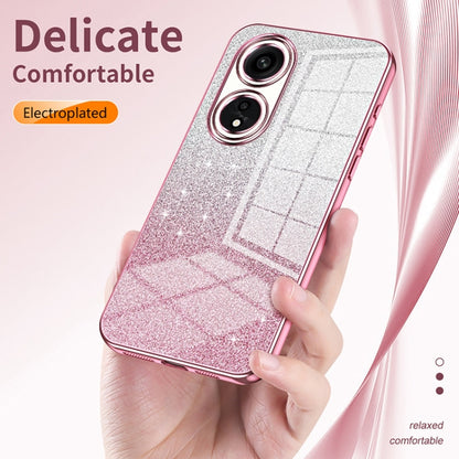 For OPPO A2m Gradient Glitter Powder Electroplated Phone Case(Transparent) - OPPO Cases by buy2fix | Online Shopping UK | buy2fix