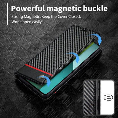 For Xiaomi Redmi Note 13 Pro 4G LC.IMEEKE Carbon Fiber Texture Flip Leather Phone Case(Horizontal Black) - Xiaomi Cases by LC.IMEEKE | Online Shopping UK | buy2fix