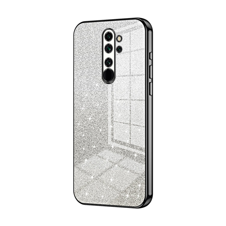 For Xiaomi Redmi Note 8 Pro Gradient Glitter Powder Electroplated Phone Case(Black) - Xiaomi Cases by buy2fix | Online Shopping UK | buy2fix