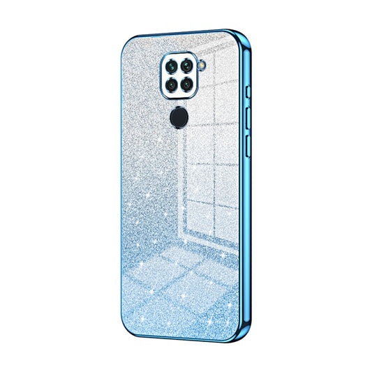 For Xiaomi Redmi Note 9 / 10X 4G Gradient Glitter Powder Electroplated Phone Case(Blue) - Xiaomi Cases by buy2fix | Online Shopping UK | buy2fix