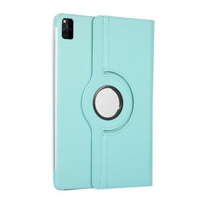 For Lenovo Tab M11 / Xiaoxin Pad 11 2024 360 Degree Rotation Litchi Texture Leather Tablet Case(Light Blue) - Lenovo by buy2fix | Online Shopping UK | buy2fix