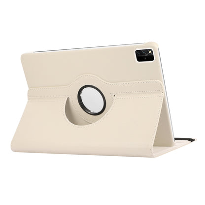 For Lenovo Tab M11 / Xiaoxin Pad 11 2024 360 Degree Rotation Litchi Texture Leather Tablet Case(White) - Lenovo by buy2fix | Online Shopping UK | buy2fix