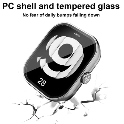 For Redmi Watch 4 PC + Tempered Glass Integrated Watch Protective Case(Black) - Watch Cases by buy2fix | Online Shopping UK | buy2fix