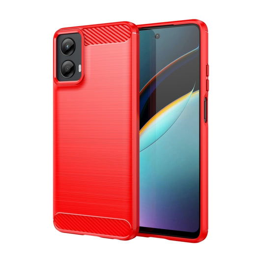 For Motorola Moto G 5G 2024 Carbon Fiber Brushed Texture TPU Phone Case(Red) - Motorola Cases by buy2fix | Online Shopping UK | buy2fix