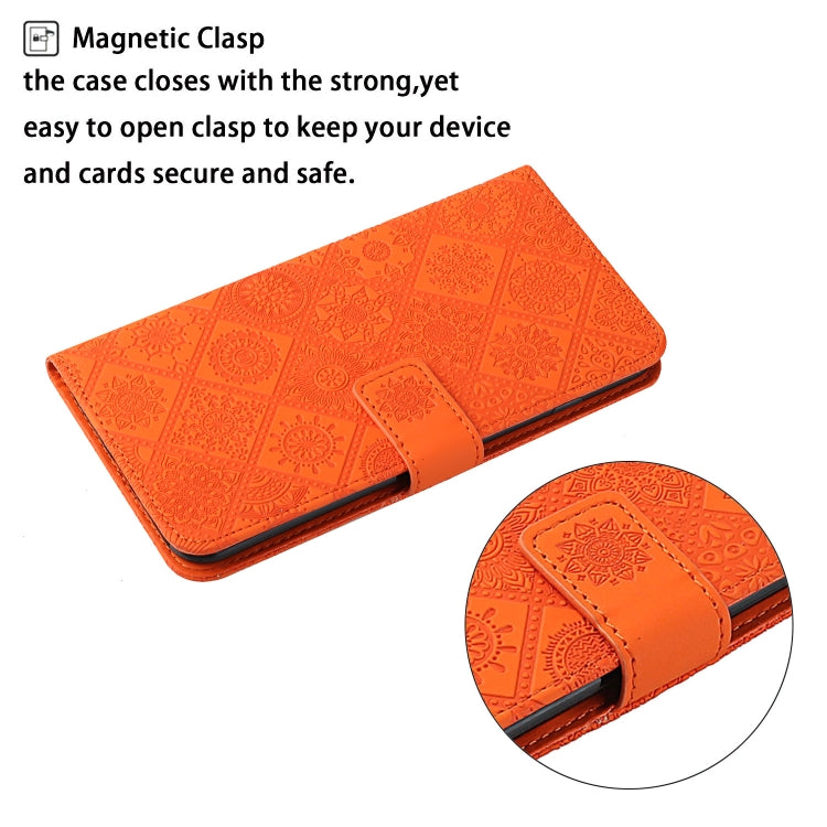 For Google Pixel 9 Pro XL Ethnic Style Embossed Pattern Leather Phone Case(Orange) - Google Cases by buy2fix | Online Shopping UK | buy2fix