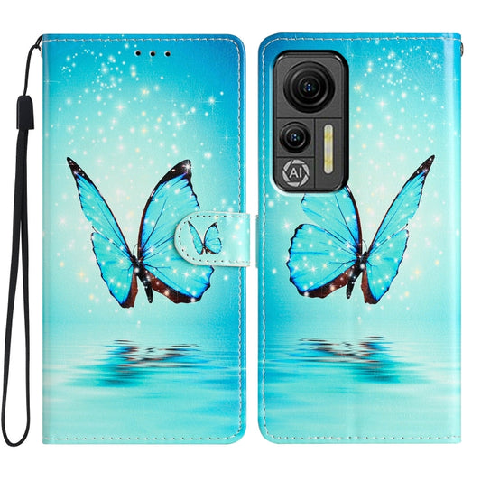 For Ulefone Note 14 Colored Drawing Leather Phone Case(Blue Butterfly) - Ulefone Cases by buy2fix | Online Shopping UK | buy2fix
