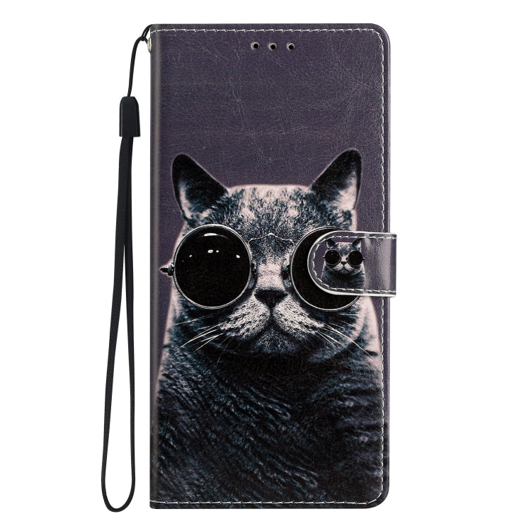 For Ulefone Note 14 Colored Drawing Leather Phone Case(Sunglasses Cat) - Ulefone Cases by buy2fix | Online Shopping UK | buy2fix