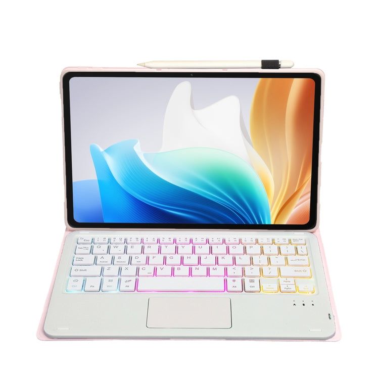 For OPPO Pad Air2 11.4 inch OP14-AS TPU Ultra-thin Detachable Backlight Bluetooth Keyboard Leather Case with Touchpad(Pink) - Others Keyboard by buy2fix | Online Shopping UK | buy2fix