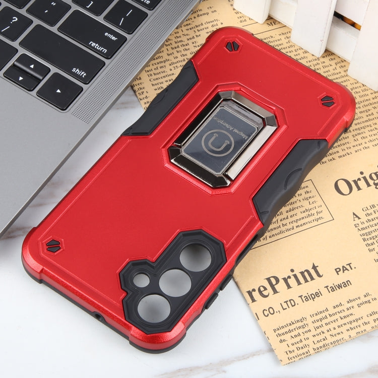 For Samsung Galaxy S23 FE 5G Non-slip Shockproof Armor Phone Case with Ring Holder(Red) - Galaxy S23 FE 5G Cases by buy2fix | Online Shopping UK | buy2fix