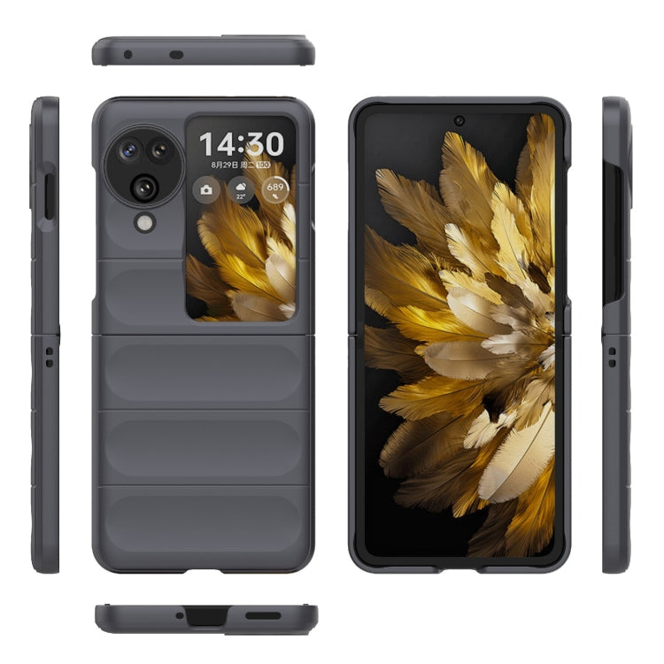 For OPPO Find N3 Flip Magic Shield Fold PC Shockproof Phone Case(Dark Grey) - Find N3 Flip Cases by buy2fix | Online Shopping UK | buy2fix
