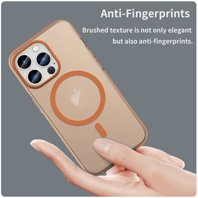 For iPhone 13 Pro MagSafe Frosted Translucent TPU + PC Full Coverage Phone Case(Orange) - iPhone 13 Pro Cases by buy2fix | Online Shopping UK | buy2fix