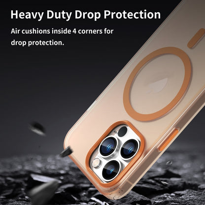 For iPhone 13 Pro MagSafe Frosted Translucent TPU + PC Full Coverage Phone Case(Orange) - iPhone 13 Pro Cases by buy2fix | Online Shopping UK | buy2fix