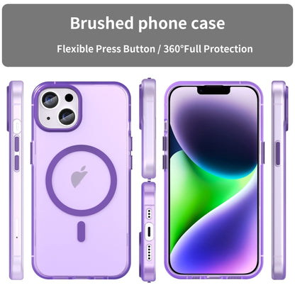 For iPhone 16 MagSafe Frosted Translucent TPU + PC Full Coverage Phone Case(Dark Purple) - iPhone 16 Cases by buy2fix | Online Shopping UK | buy2fix