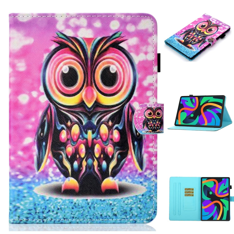 For Lenovo Tab M11/ Xiaoxin Pad 11 2024 Coloured Drawing Stitching Smart Leather Tablet Case(Owl) - Lenovo by buy2fix | Online Shopping UK | buy2fix