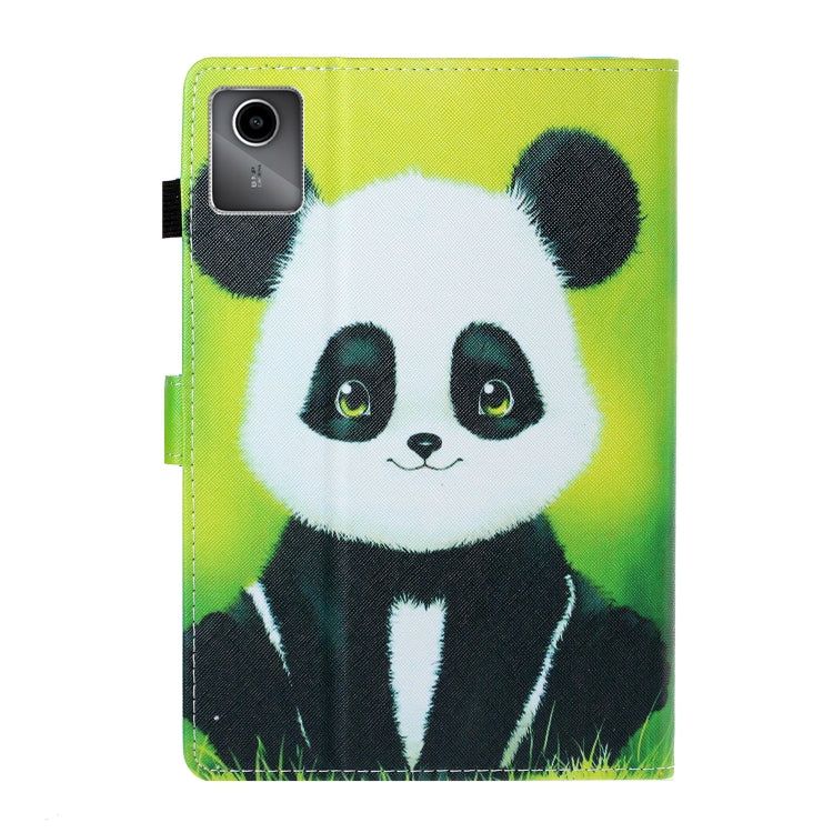 For Lenovo Tab M11/ Xiaoxin Pad 11 2024 Coloured Drawing Stitching Smart Leather Tablet Case(Panda) - Lenovo by buy2fix | Online Shopping UK | buy2fix