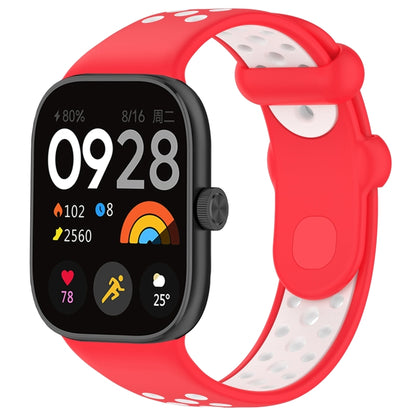 For Redmi Watch 4 Two Color Silicone Sports Watch Band(Red White) - Watch Bands by buy2fix | Online Shopping UK | buy2fix