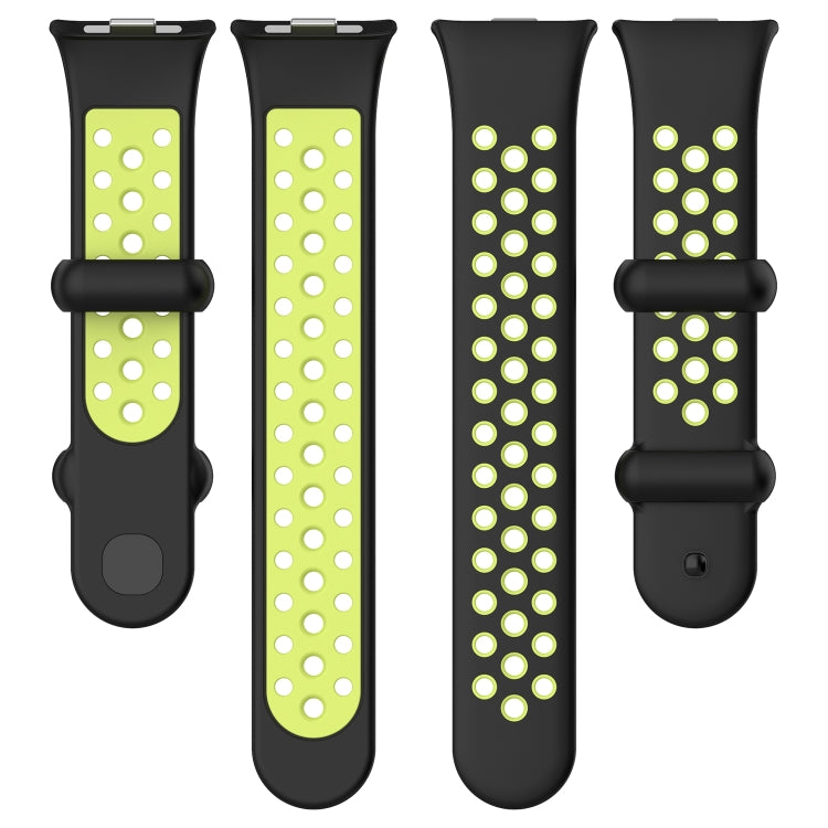 For Redmi Watch 4 Two Color Silicone Sports Watch Band(Black White) - Watch Bands by buy2fix | Online Shopping UK | buy2fix