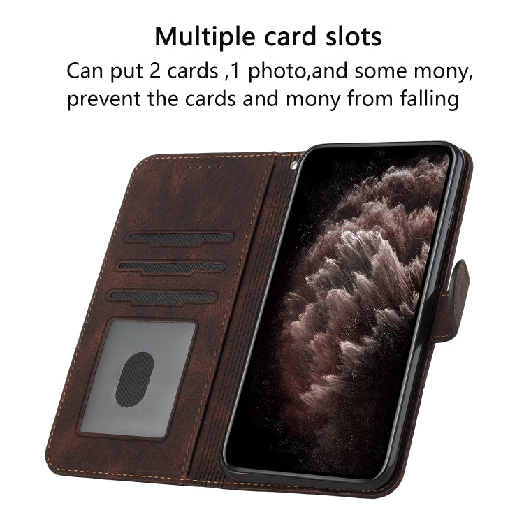 For Xiaomi Redmi K70 Cubic Skin Feel Flip Leather Phone Case(Brown) - K70 Cases by buy2fix | Online Shopping UK | buy2fix