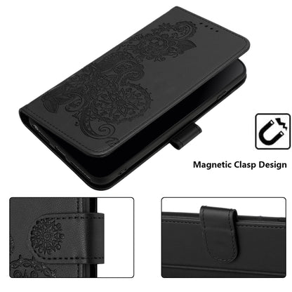 For Xiaomi Redmi K70E Datura Flower Embossed Flip Leather Phone Case(Black) - K70E Cases by buy2fix | Online Shopping UK | buy2fix