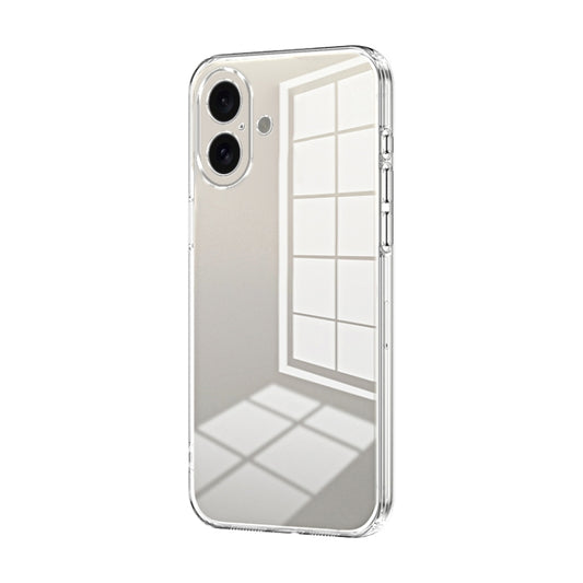 For iPhone 16 Transparent Plating Fine Hole Phone Case(Transparent) - iPhone 16 Cases by buy2fix | Online Shopping UK | buy2fix