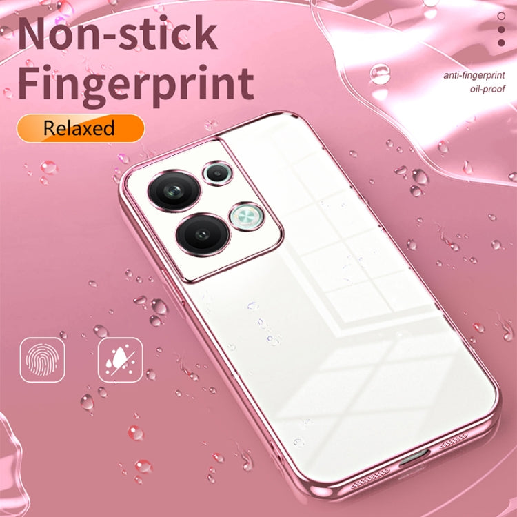 For OPPO Reno9 Pro+ Transparent Plating Fine Hole Phone Case(Green) - OPPO Cases by buy2fix | Online Shopping UK | buy2fix