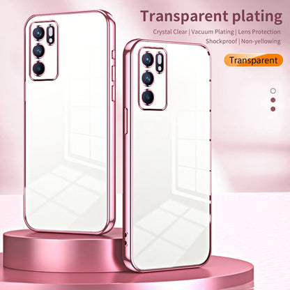 For OPPO Reno6 Indian / Malay Transparent Plating Fine Hole Phone Case(Silver) - OPPO Cases by buy2fix | Online Shopping UK | buy2fix
