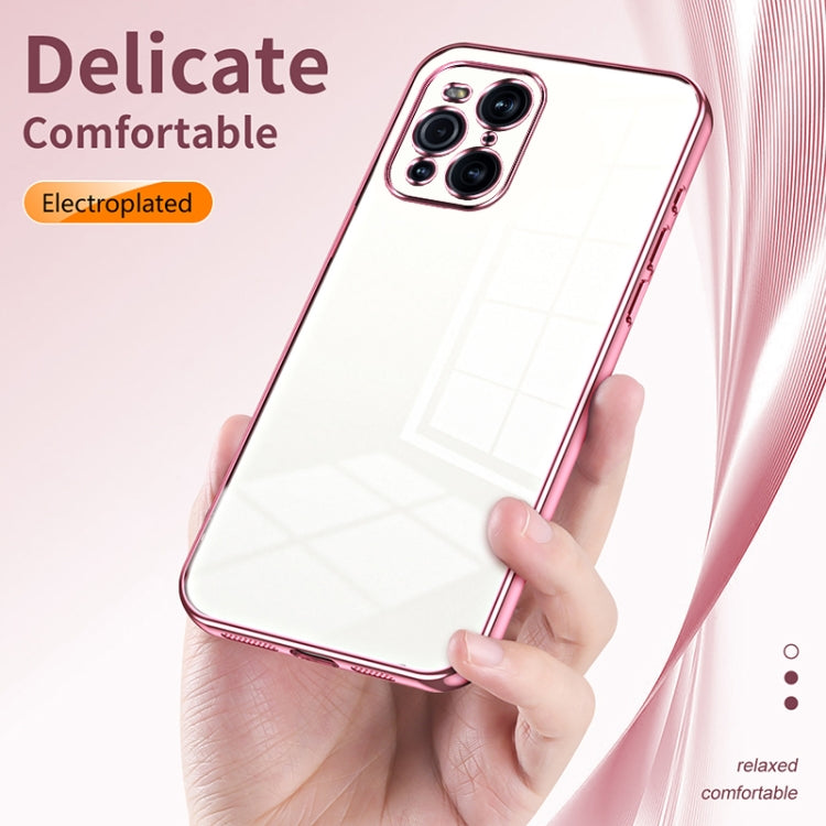 For OPPO Find X3 / Find X3 Pro Transparent Plating Fine Hole Phone Case(Purple) - OPPO Cases by buy2fix | Online Shopping UK | buy2fix