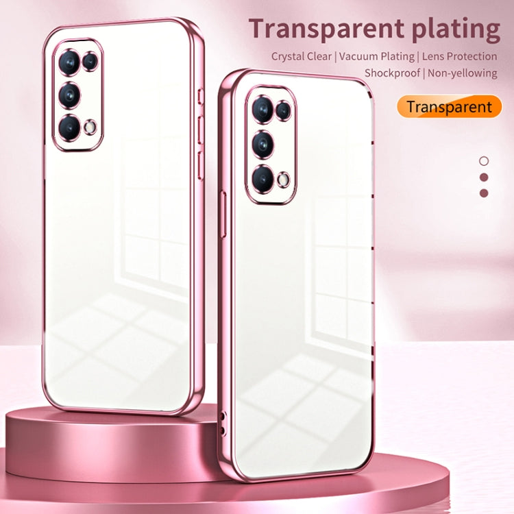 For OPPO Reno5 Pro Transparent Plating Fine Hole Phone Case(Green) - OPPO Cases by buy2fix | Online Shopping UK | buy2fix