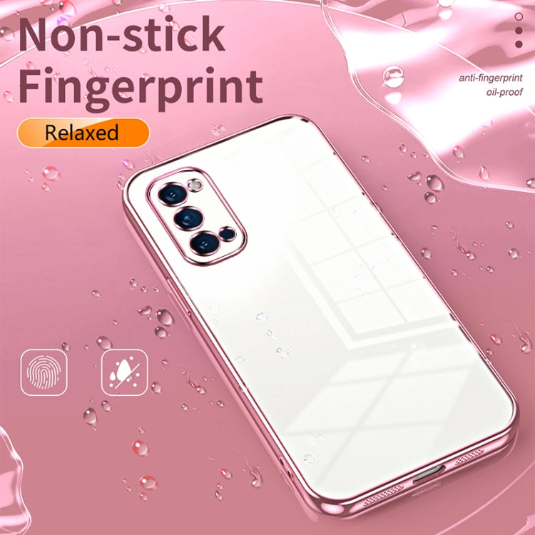 For OPPO Reno4 Pro Transparent Plating Fine Hole Phone Case(Green) - OPPO Cases by buy2fix | Online Shopping UK | buy2fix