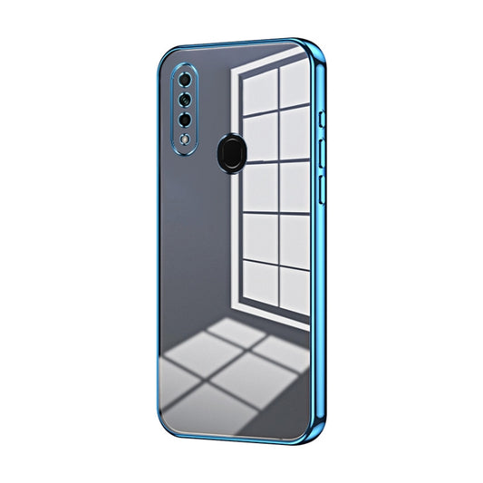 For OPPO A8 / A31 2020 Transparent Plating Fine Hole Phone Case(Blue) - OPPO Cases by buy2fix | Online Shopping UK | buy2fix