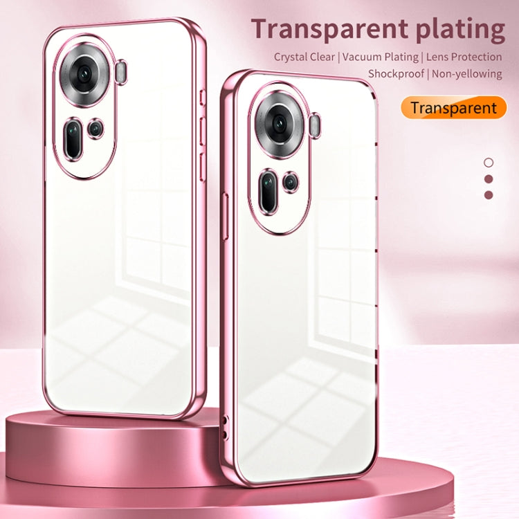 For OPPO Reno11 Global Transparent Plating Fine Hole Phone Case(Transparent) - Reno11 Cases by buy2fix | Online Shopping UK | buy2fix