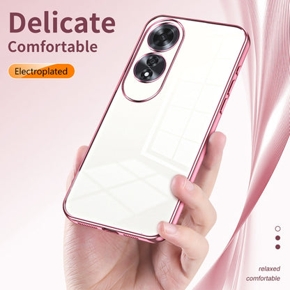 For OPPO A60 Transparent Plating Fine Hole Phone Case(Pink) - OPPO Cases by buy2fix | Online Shopping UK | buy2fix