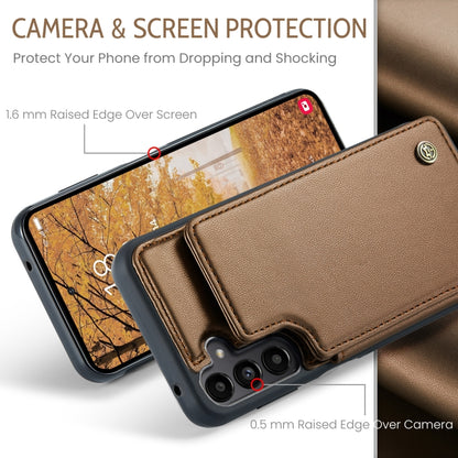 For Samsung Galaxy A55 5G CaseMe C22 PC+TPU Business Style RFID Anti-theft Leather Phone Case(Brown) - Galaxy Phone Cases by CaseMe | Online Shopping UK | buy2fix