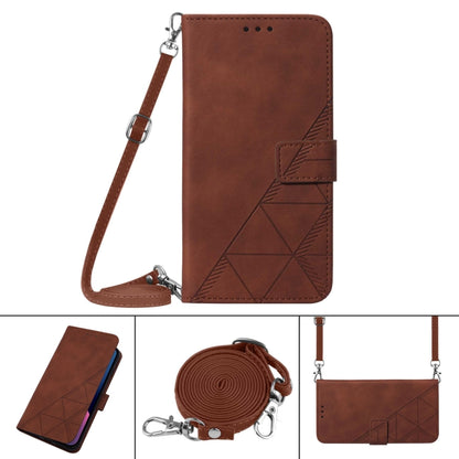 For Motorola Moto G Play 4G 2024 Crossbody 3D Embossed Flip Leather Phone Case(Brown) - Motorola Cases by buy2fix | Online Shopping UK | buy2fix