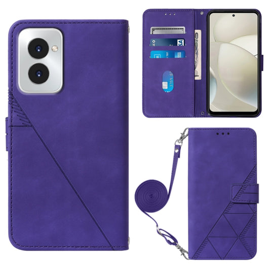For Motorola Moto G Power 5G 2024 Crossbody 3D Embossed Flip Leather Phone Case(Purple) - Motorola Cases by buy2fix | Online Shopping UK | buy2fix