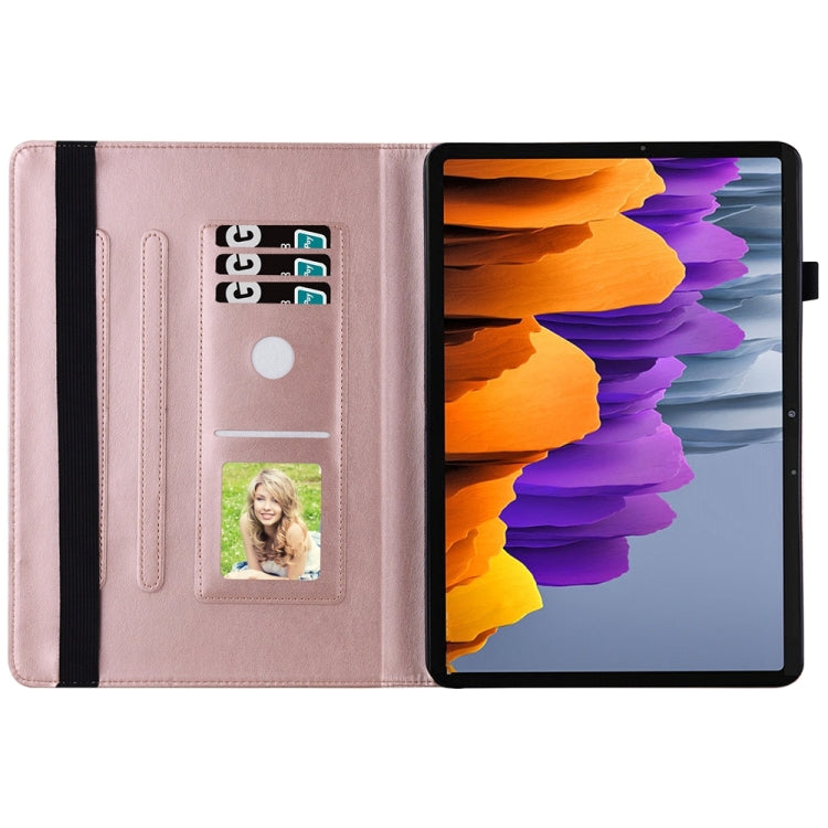 For Samsung Galaxy Tab S9 Ultra / S8 Ultra Big Butterfly Embossed Leather Tablet Case(Rose Gold) - Galaxy Tab S9 Ultra Cases by buy2fix | Online Shopping UK | buy2fix