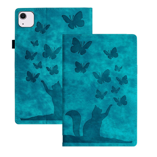 For iPad Air 11 2024 / Pro 11 2021 / 2020 Butterfly Cat Embossing Leather Tablet Case(Sky Blue) - iPad Air 11 2024 Cases by buy2fix | Online Shopping UK | buy2fix