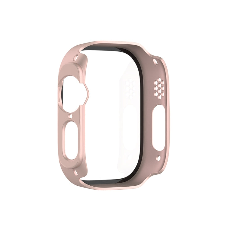 For Apple Watch Ultra 2 / Ultra 49mm Painting PC Hybrid Tempered Film Integrated Watch Case(Rose Gold) - Watch Cases by buy2fix | Online Shopping UK | buy2fix