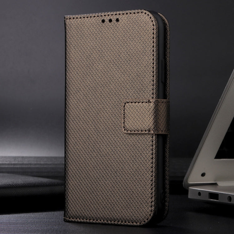 For OnePlus 12 Diamond Texture Leather Phone Case(Brown) - OnePlus Cases by buy2fix | Online Shopping UK | buy2fix