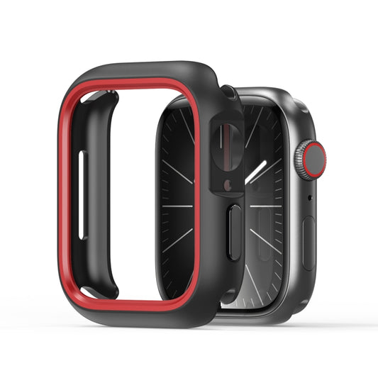 For Apple Watch 9 / 8 / 7 41mm DUX DUCIS Bamo Series Hollow PC + TPU Watch Protective Case(Black+Red) - Watch Cases by DUX DUCIS | Online Shopping UK | buy2fix
