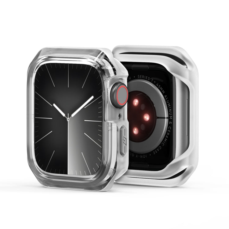 For Apple Watch 9 / 8 / 7 41mm DUX DUCIS Tamo Series Hollow PC + TPU Watch Protective Case(Transparent White) - Watch Cases by DUX DUCIS | Online Shopping UK | buy2fix