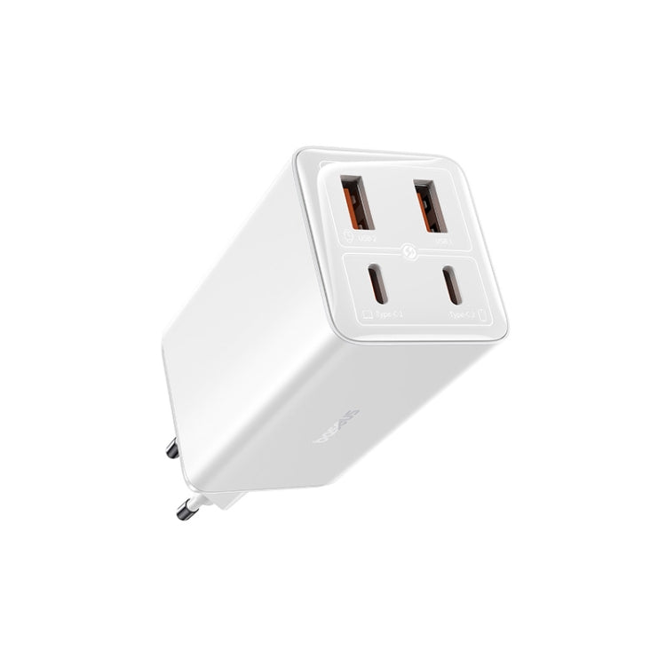 Baseus GaN6 Pro 100W 2 x USB-C / Type-C + 2 x USB Fast Charger, EU Plug(White) - USB Charger by Baseus | Online Shopping UK | buy2fix