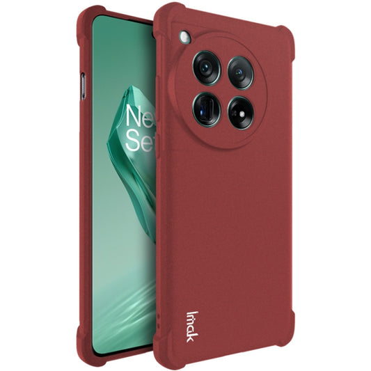 For OnePlus 12 5G imak Shockproof Airbag TPU Phone Case(Matte Red) - OnePlus Cases by imak | Online Shopping UK | buy2fix