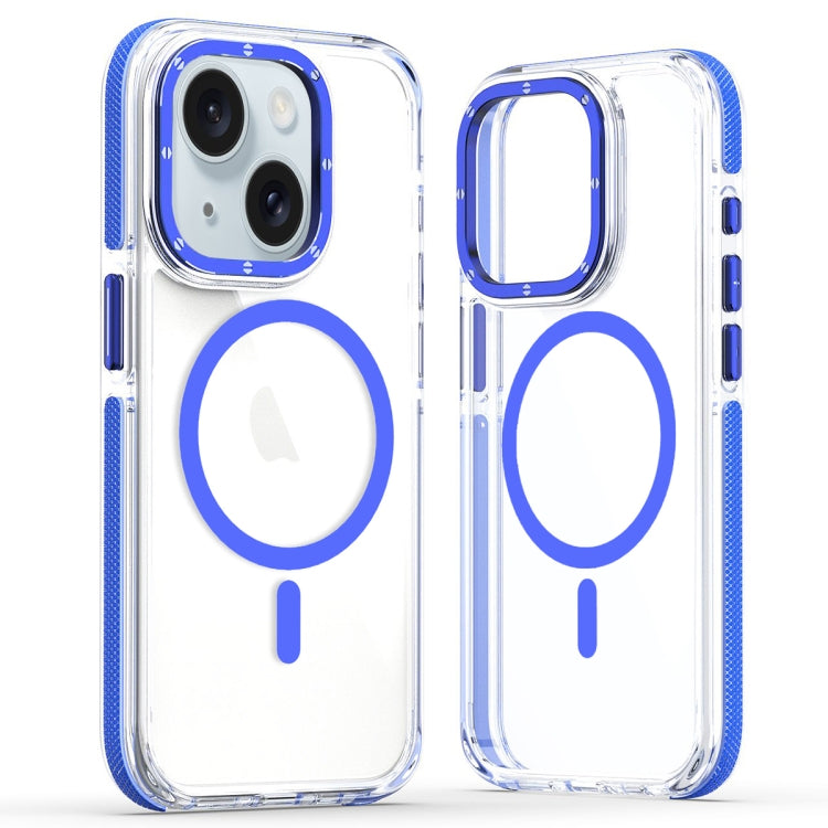 For iPhone 15 Plus Dual-Color Clear Acrylic Hybrid TPU MagSafe Phone Case(Blue) - iPhone 15 Plus Cases by buy2fix | Online Shopping UK | buy2fix