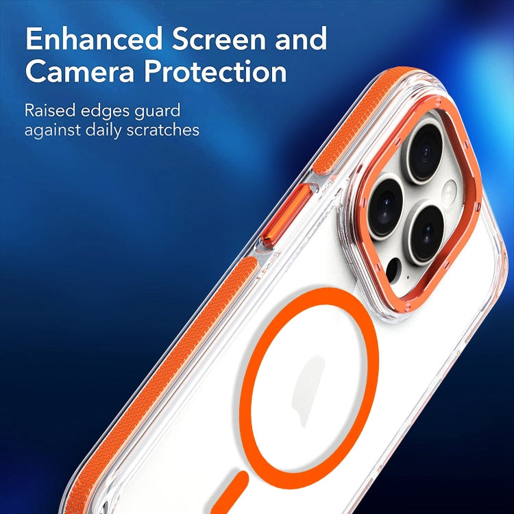 For iPhone 16 Pro Max Dual-Color Clear Acrylic Hybrid TPU MagSafe Phone Case(Orange) - iPhone 16 Pro Max Cases by buy2fix | Online Shopping UK | buy2fix